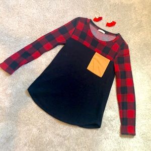 Red and black Buffalo check shirt